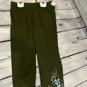 NWT girls green leggings, size 14/16